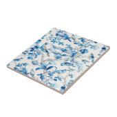 Blauwe en witte Chinoiserie Tegeltje (Zijkant)