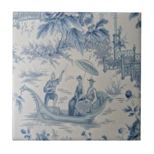 Blauwe en witte Chinoiserie Tegeltje