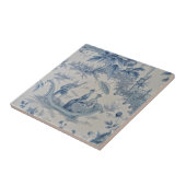 Blauwe en witte Chinoiserie Tegeltje (Zijkant)