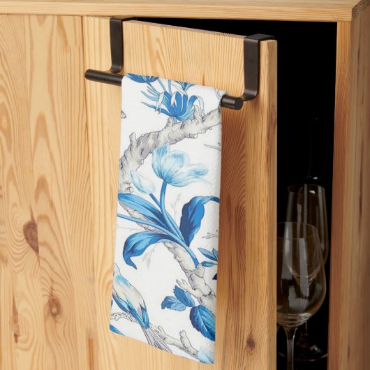 Blauwe en witte Chinoiserie Theedoek (Derde Gevouwen)