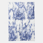 Blauwe en witte Chinoiserie Theedoek (Verticaal)