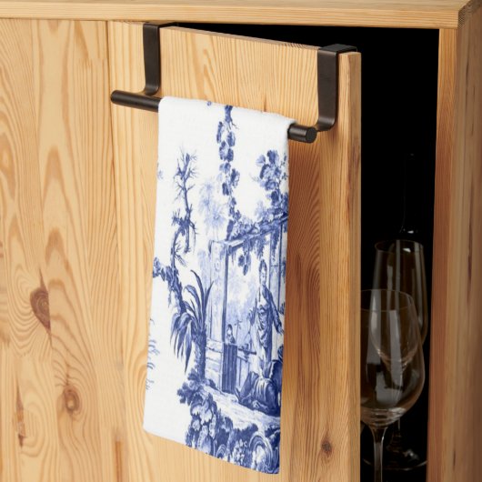 Blauwe en witte Chinoiserie Theedoek (Derde Gevouwen)