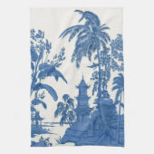 Blauwe en witte Chinoiserie Theedoek (Verticaal)