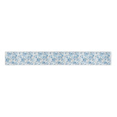 Blauwe en witte Chinoiserie Vogelvogels Grosgrain Lint (Voorkant)