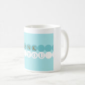 Blauwe en witte cirkels Dank u Mok (Voorkant rechts)