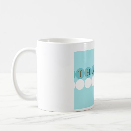 Blauwe en witte cirkels Dank u Mok (Links)