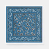 Blauwe en witte cowboy servet (Voorkant)