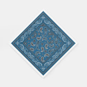 Blauwe en witte cowboy servet (Hoek)