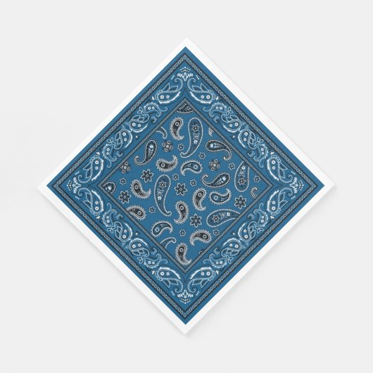 Blauwe en witte cowboy servet (Hoek)