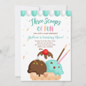 Blauwe en witte crème Drie snoep vun Kaart (Voorkant)