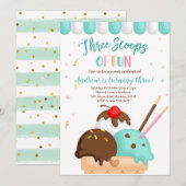 Blauwe en witte crème Drie snoep vun Kaart (Voorkant / Achterkant)