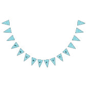 Blauwe en witte dachshund Bunting Party Banner (Alle)