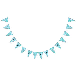 Blauwe en witte dachshund Bunting Party Banner