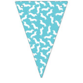 Blauwe en witte dachshund Bunting Party Banner (Derde vlag)