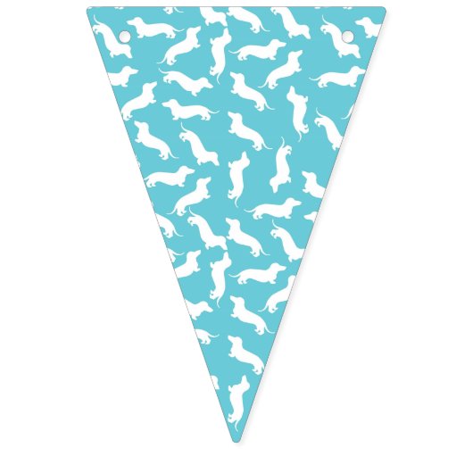 Blauwe en witte dachshund Bunting Party Banner (Eerste vlag)
