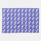 Blauwe en witte Dala Horse Kitchen handdoeken (Horizontaal)