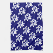 Blauwe en witte Dala Horses Keukenhanddoeken (Verticaal)