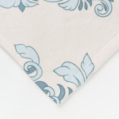 Blauwe en witte damesbloem fleece deken (Hoek)