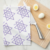 Blauwe en witte davidster voor Chanoeka Theedoek (Quarter Fold)