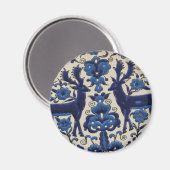 Blauwe en witte deer tegel magneet (Voorkant / Achterkant)