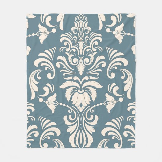 Blauwe en witte deken van het Damaspatroon (Voorkant)