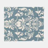 Blauwe en witte deken van het Damaspatroon (Voorkant (Horizontaal))