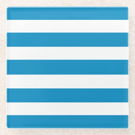 Blauwe en witte dekletjes glazen onderzetter (Voorkant)