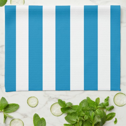 Blauwe en witte dekletjes theedoek (Gevouwen)