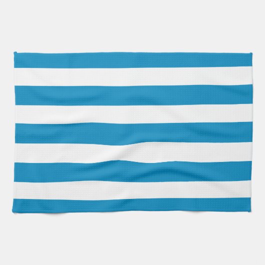 Blauwe en witte dekletjes theedoek (Horizontaal)