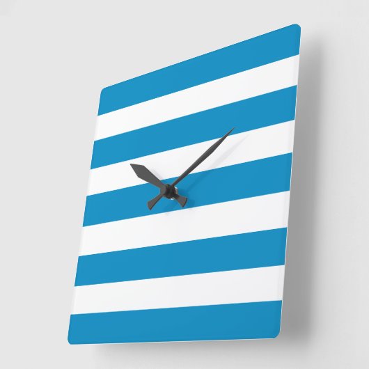 Blauwe en witte dekletjes vierkante klok (Hoek)