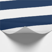 Blauwe en witte diagonale strepen cadeaupapier (Hoek)