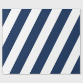 Blauwe en witte diagonale strepen cadeaupapier (Vlak)