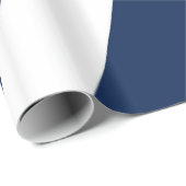 Blauwe en witte diagonale strepen cadeaupapier (Rol Hoek)