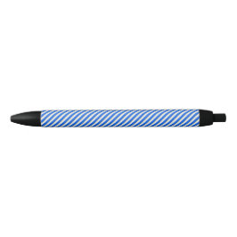 Blauwe en witte diagonale strepen zwarte inkt pen