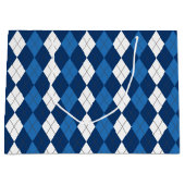 BLAUWE EN WITTE DIAMONTPATRONEN GROOT CADEAUZAKJE (Voorkant)