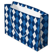 BLAUWE EN WITTE DIAMONTPATRONEN GROOT CADEAUZAKJE (Achterkant Gekanteld)