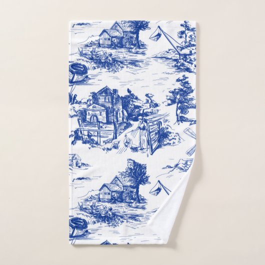 Blauwe en witte dodehanddoekset bad handdoek (Handdoek)