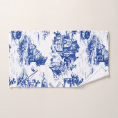 Blauwe en witte dodehanddoekset bad handdoek (Handdoek)