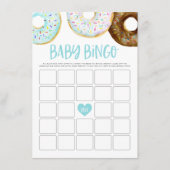 Blauwe en Witte Donuts Baby shower Bingo Game Kaar Informatiekaartje (Voorkant)