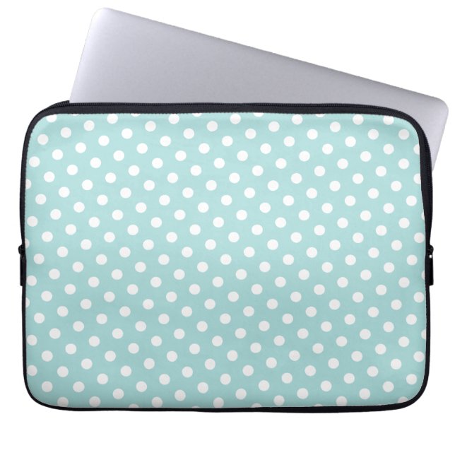 Blauwe en witte dop laptophoes laptop sleeve (Voorkant)