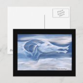 Blauwe en witte draak briefkaart (Voorkant / Achterkant)