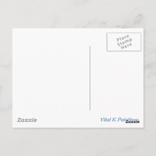 Blauwe en witte draak briefkaart (Achterkant)