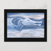 Blauwe en witte draak briefkaart (Voorkant)