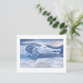 Blauwe en witte draak briefkaart (Staand voorkant)