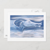 Blauwe en witte draak briefkaart (Voorkant / Achterkant)