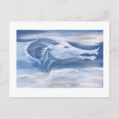 Blauwe en witte draak briefkaart (Voorkant)