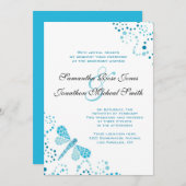 Blauwe en witte dragonvlieg - Aangepaste bruiloft Kaart (Voorkant / Achterkant)