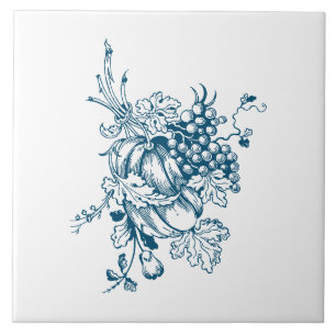 Blauwe en witte druiven & fruit tegeltje