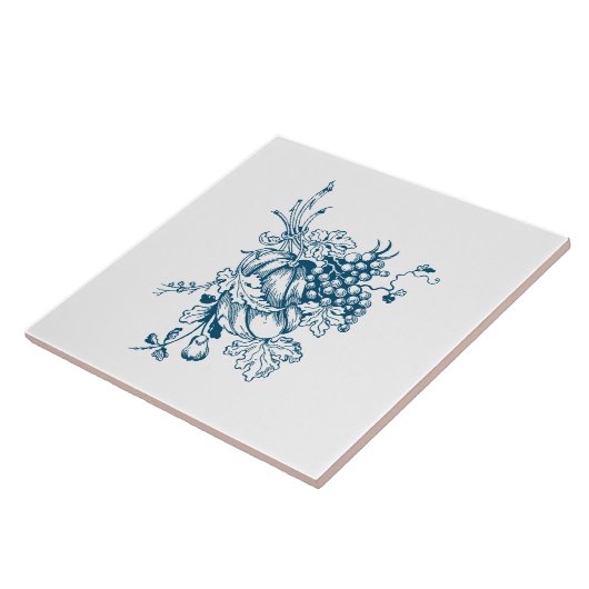 Blauwe en witte druiven & fruit tegeltje (Zijkant)