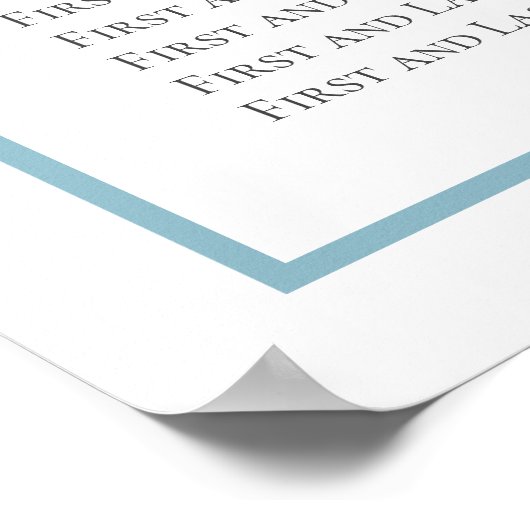 Blauwe en witte eenvoudige weduwenkaart poster (Hoek)